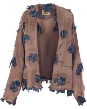 Uma Wang Klarke Fringe-Detail Jacket - Brown