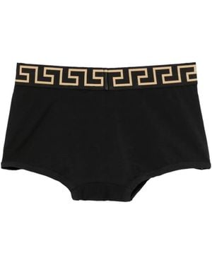 Versace Badehose Aus Baumwoll-Jersey - Schwarz