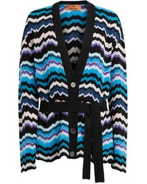 Missoni Chevron Tie Cardigan - Blue