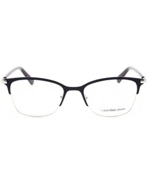 Calvin Klein Rectangle-Frame Glasses - White