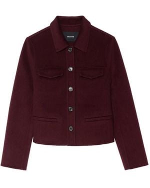 Zadig & Voltaire Liam button-fastening cropped jacket - Rojo
