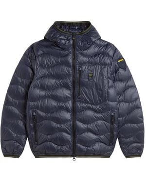 Blauer キルティング フーデッドジャケット - ブルー