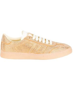 Back 70 Smart Strass-Embellished Leather Trainers - Natural