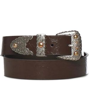 Pinko Buckled Leather Belt - Brown
