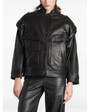 Salvatore Santoro Hooded Leather Jacket - Black