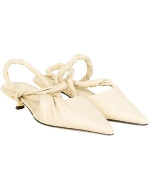 JVAM Twisted-Strap Pointed-Toe Pumps - Natural