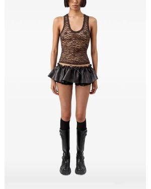 AKNVAS Lace-Pattern Tank Top - Black