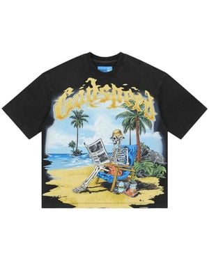 Godspeed Camiseta Skeleton Beach Ii Con Motivo Gráfico - Azul
