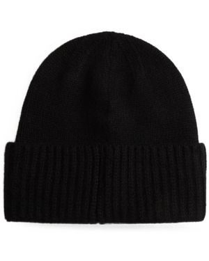 Woolrich Ribbed-Knit Cashmere Beanie Hat - Black