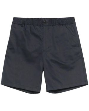 Ami Paris Elasticated-Waist Cotton Shorts - Blue