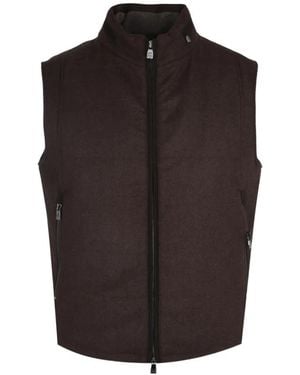 Corneliani Zip Outdoor Waistcoat - Brown