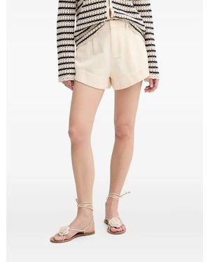 Ba&sh Shorts A Pieghe Con Tasche - Bianco