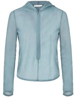 Amomento Hoodie Met Rits - Blauw