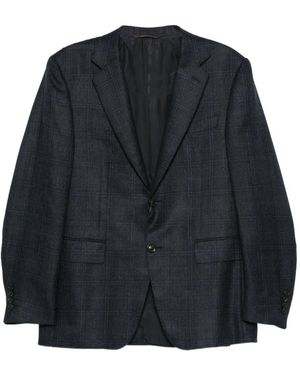 Canali Checked Two-Button Blazer - Black