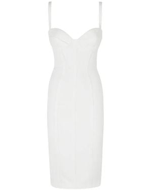 Elisabetta Franchi Abito Midi Con Inserti - Bianco