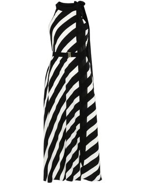 Nissa Gestreiftes Midikleid - Weiß