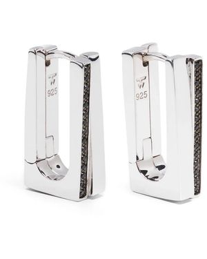 Tom Wood Step Hoops Sterling Earrings - White