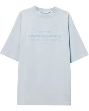 Alexander Wang Short Sleeve T-Shirt W/ Mirror Logo - Blue