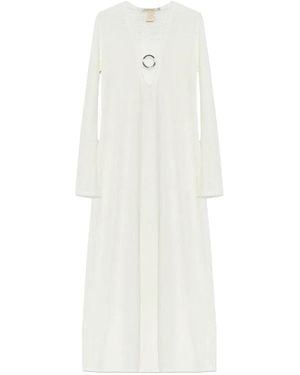 Paramidonna Krista O-Ring Textured Dress - White