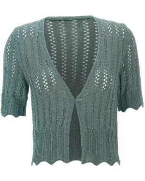 Kaos Maglione Con Orlo A Smerlo - Verde