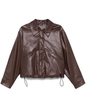 Kassl Coated Bomber Jacket - Brown