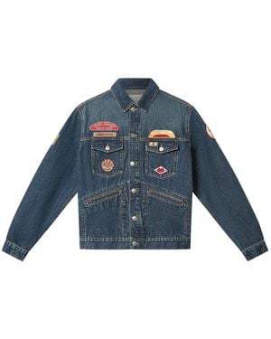 Isabel Marant Jarvey Embroidered Denim Jacket - Blue
