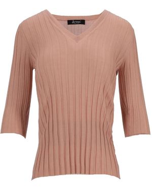 LA ROSE Jersey Con Cuello En V - Rosa