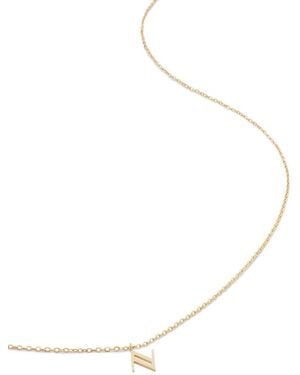 Monica Vinader 14Kt Small Initial N Necklace - Metallic