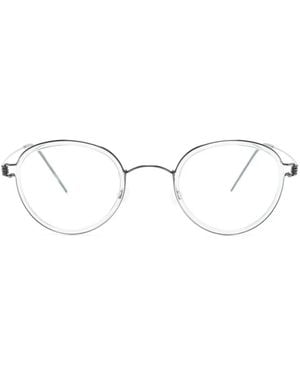 Lindberg Tortoiseshell Round-Frame Glasses - Black
