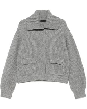 Liu Jo Gerippter Cardigan mit Taschen - Grau