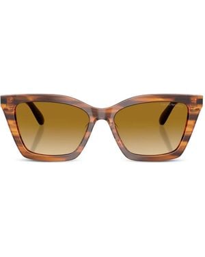 Emporio Armani Striped Cat-Eye Sunglasses - Brown