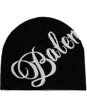 Balenciaga Logo-Script Beanie - Schwarz