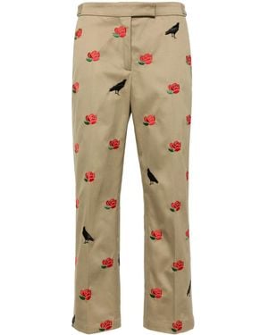 Thom Browne Mid-Rise Tailored Twill Trousers - Natural
