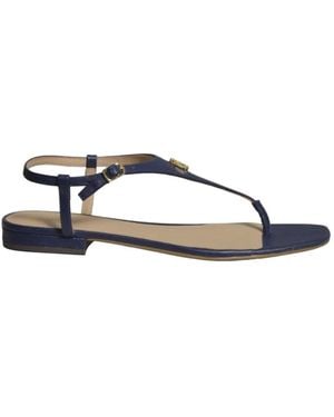 Ralph Lauren Logo-Plaque Thong Sandals - Blue