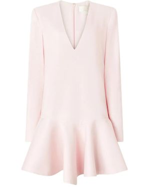 Genny V-Neck Peplum Dress - Pink