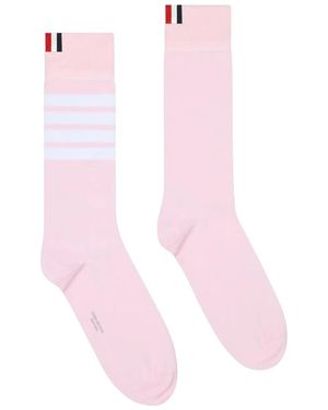 Thom Browne Gestreifte Socken - Pink