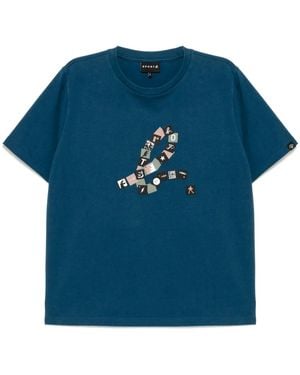 SPORT b. by agnès b. Squares-Logo T-Shirt - Blue