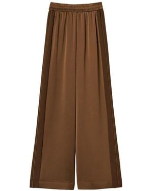 Twinset Envers Satin Palazzo Pants - Brown