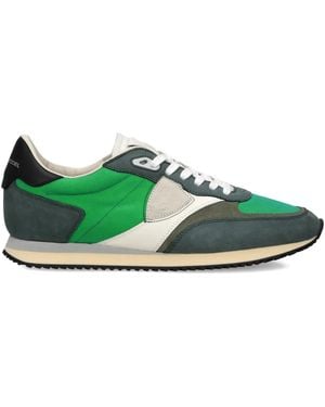 Philippe Model Panelled Low Trainers - Green