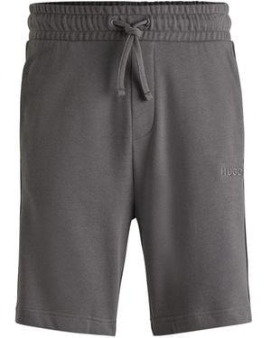 HUGO Logo-Embroidery Shorts - Grey