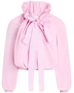 Patou Ruffled Tie-Neck Top - Pink
