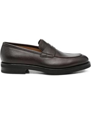 Ferragamo Grained Leather Loafers - Brown