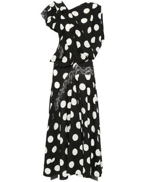 Junya Watanabe Polka-Dot Laced Maxi Dress - White