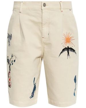 Munthe Breyla Embroidered-Detail Shorts - Natural