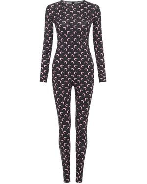Marine Serre Moon-Print Jersey Jumpsuit - Black