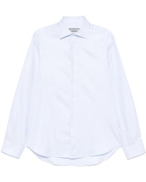 Canali Pattern Jacquard Shirt - White