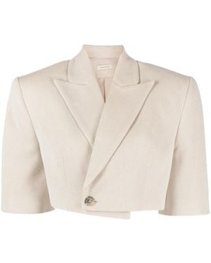 The Mannei Blazer Crop Wjosa A Maniche Corte - Neutro