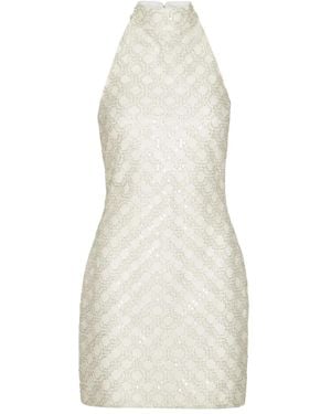 ROTATE BIRGER CHRISTENSEN Sequinned Halterneck Dress - White