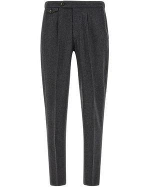 PT Torino Union Pleated Tailored Trousers - Black