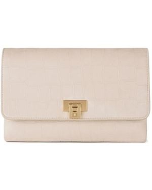 Elisabetta Franchi Suede Clutch Bag - Natural